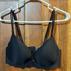 Victoria’s Secret Black Bra with Leopard Print Detail